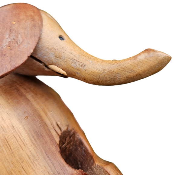 Vintage Wood Elephant Tooth Pick Holder 3" x 4" - Picture 8 of 9